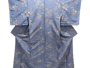 花唐草模様織り出し西陣伝承紬着物